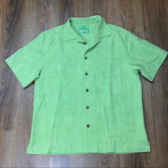 Margaritaville 100% Silk Button up Shirt Sz L - Picture 2 of 7
